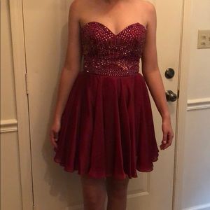 Sherri Hill Cranberry Prom Dress